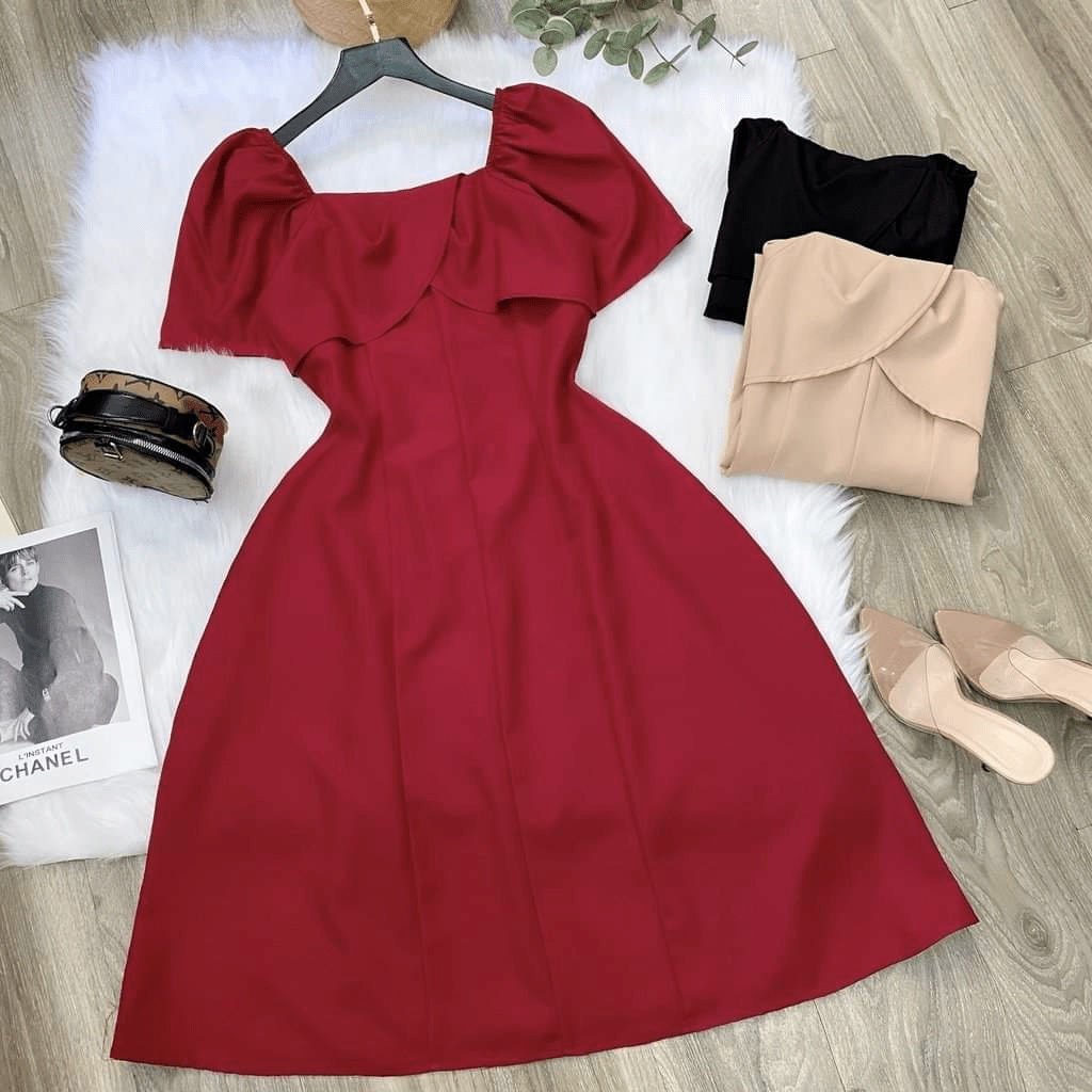 [ CONCEPT BỐN MÙA ] ĐẦM/ VÁY COTTON LẠNH, DÁNG A, CỔ VUÔNG, TAY LỠ/ PHỒNG NHẸ, MẶC CỰC SANG/ XỊN/ MỊN UP shop valentina