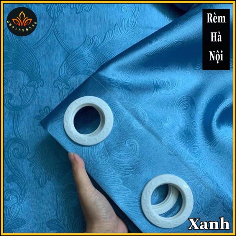 Rèm cửa màu xanh, rèm vải che nắng siêu xịn, xanh mát HN-13-135