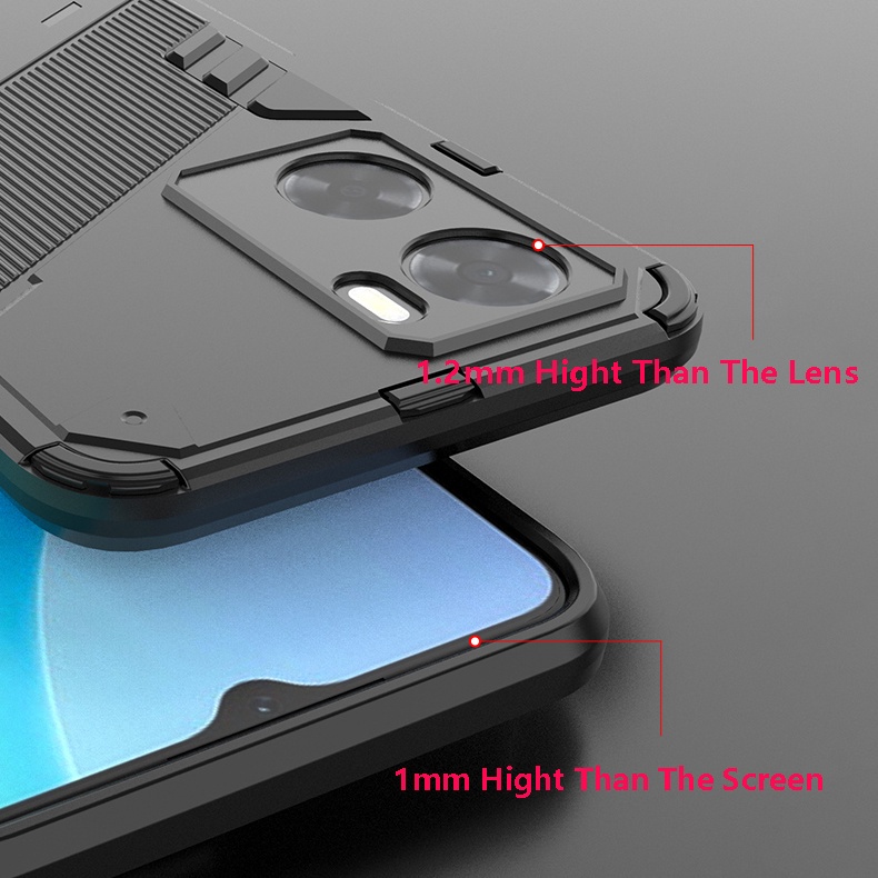 Ốp Điện Thoại Nhựa Cứng Chống Sốc Có Giá Đỡ 3D Bảo Vệ Cho Oppo A57 4G A77S OppoA77S A 77S