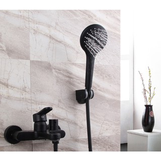 Bộ vòi sen tắm nóng lạnh Faucet màu đen MS1