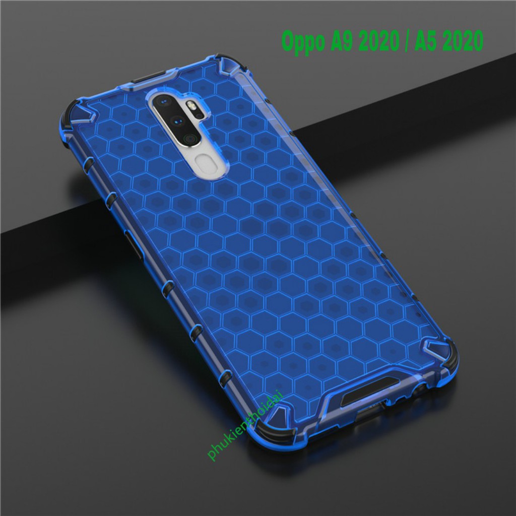 Ốp lưng Oppo A9 2020 / A5 2020 vân tổ Ong kiểu dáng UAG cao cấp