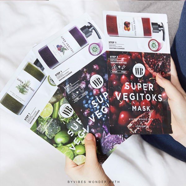 MẶT NẠ THẢI ĐỘC WONDER BATH SUPER VEGITOKS MÀU XANH HỘP 6 MIẾNG