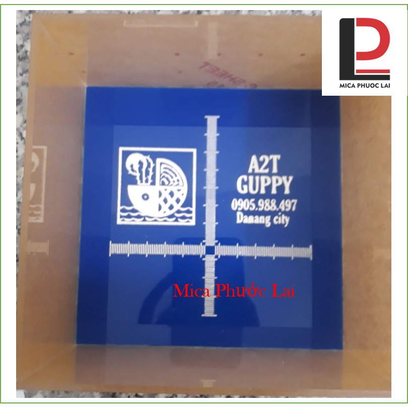 Hồ show cá TOP guppy - betta 12x12x7 ( Có khắc logo theo yêu cầu)