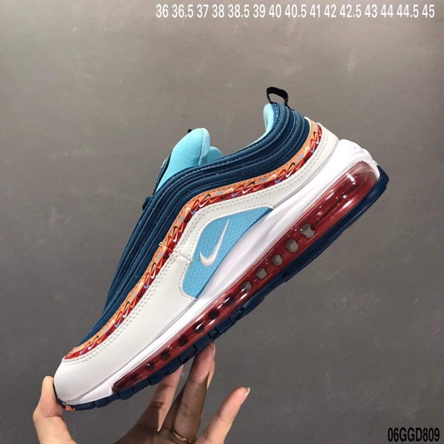 Giày Nike Air Max 97 cải tiến chữ Swoosh xanh biển