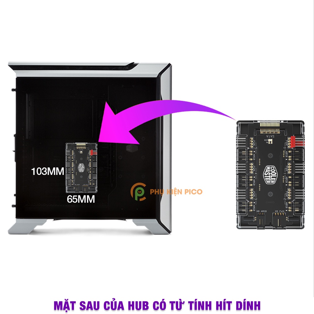 Hub chia Fan ARGB và PWM Cooler Master - Bộ chia fan CoolerMaster MasterFan ARGB and PWM HUB All in One  chính hãng