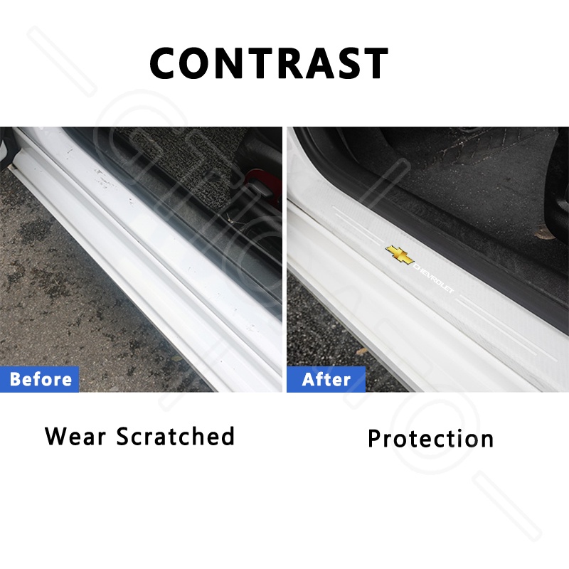 GTIOATO 4 Chiếc Trong Suốt Sợi Carbon Dán Xe Dán Cửa ô Tô DáN ChốNg XưỚC Ô Tô Bảo Vệ Cửa ô Tô Phụ KiệN Xe HơI Cho Chevrolet Spark Cruze Orlando Captiva Trax Aveo Colorado Vivant Traiblazer Silverado