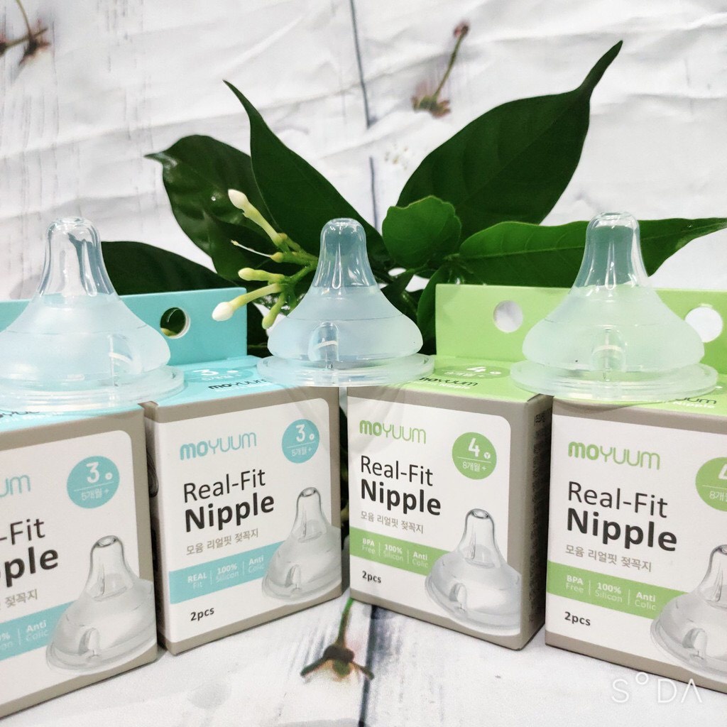 Núm ty silicon Moyuum chính hãng 1-2-3-4thay thế cho bình Moyuum/ Pigeon