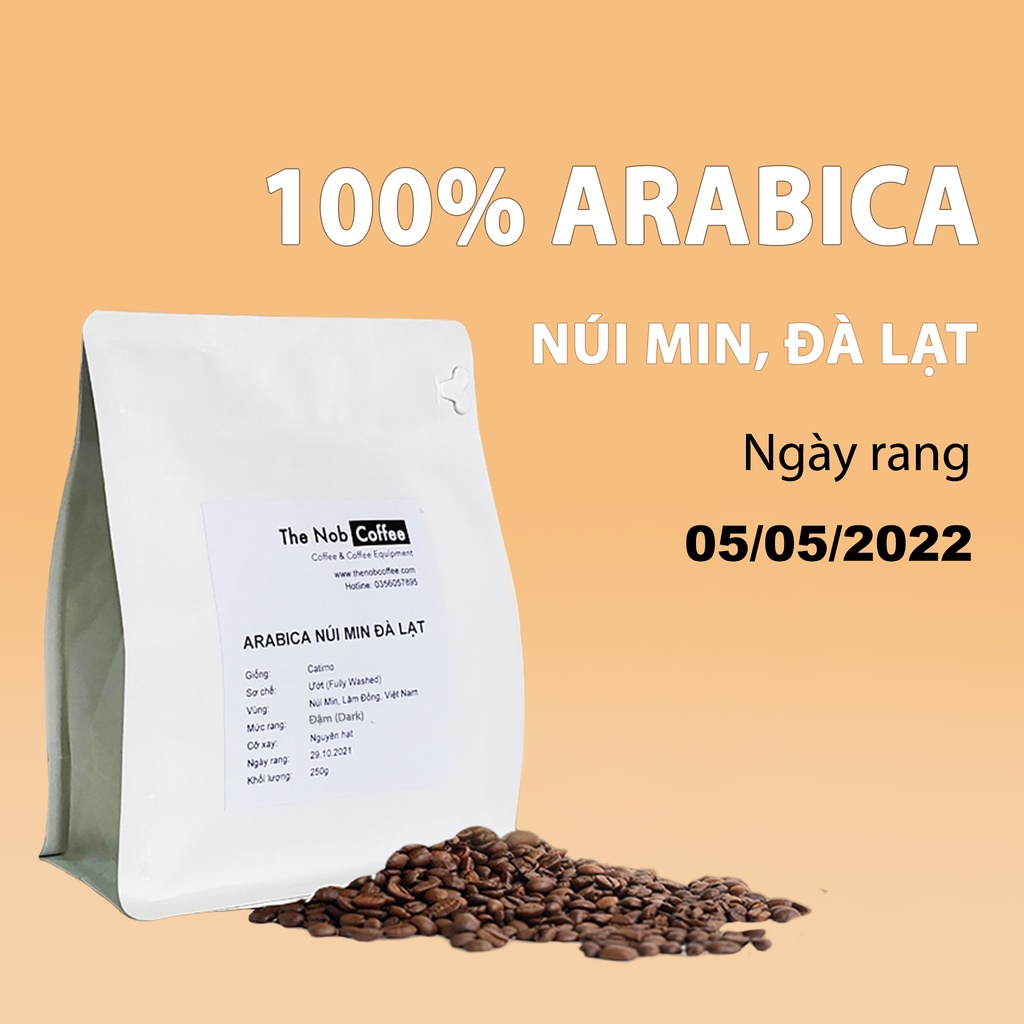 [Mã GROSALE55 giảm 8% đơn 500K] Cà phê Arabica núi Min- Đà Lạt, phù hợp với Espresso, Phin, Moka pot, Staresso