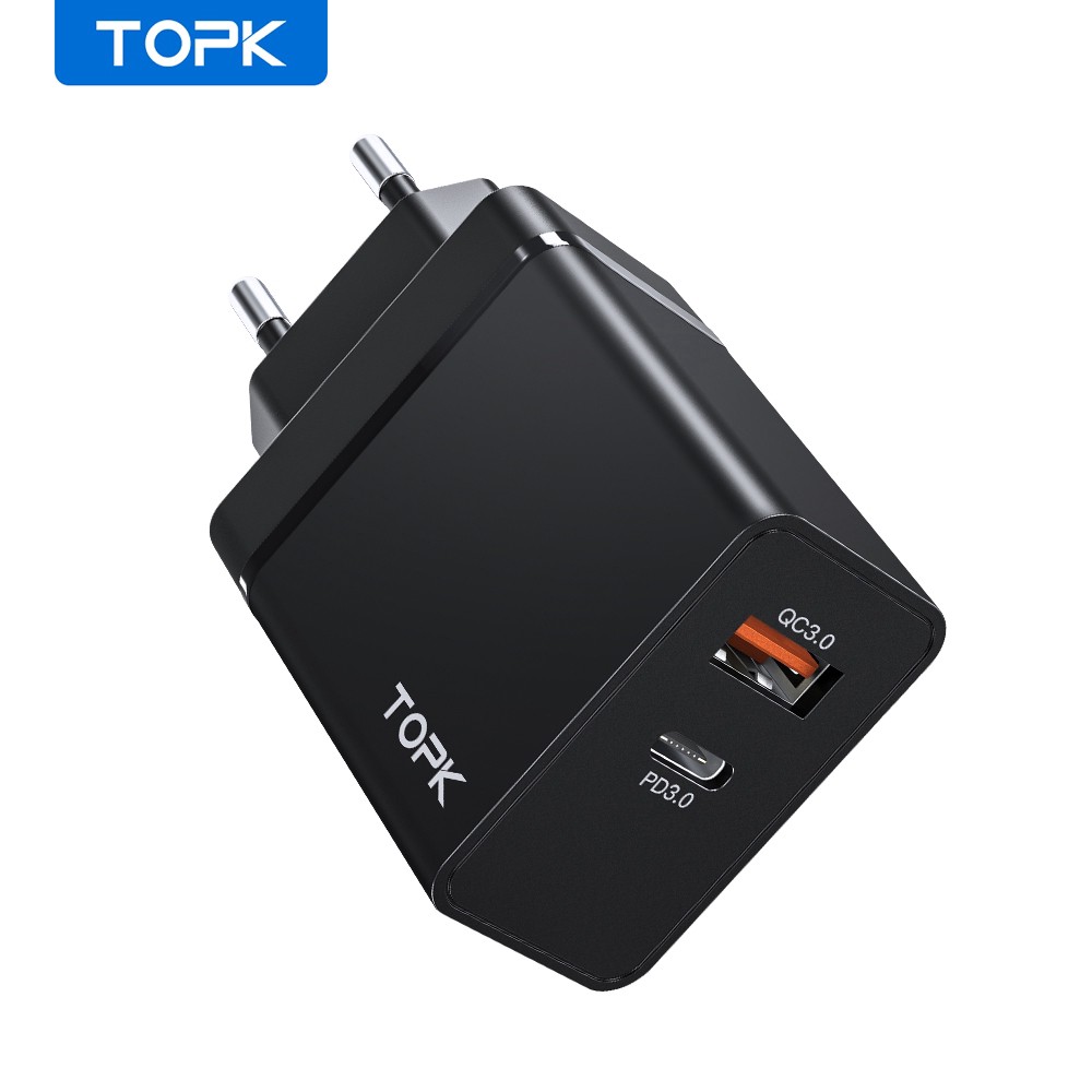 Cốc Sạc Nhanh TOPK B204P Cho Iphone 11 Xiaomi Samsung Huawei Cổng USB 3.0 36w - TopLink