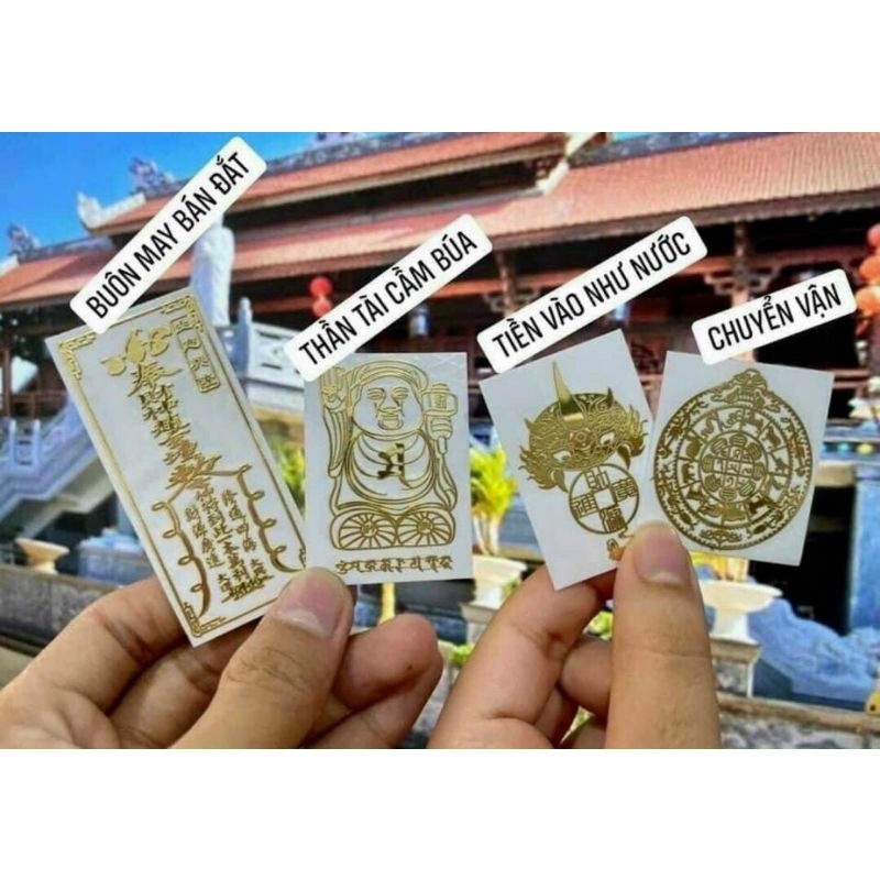 Set 4 tấm linh phù có hàng lại.