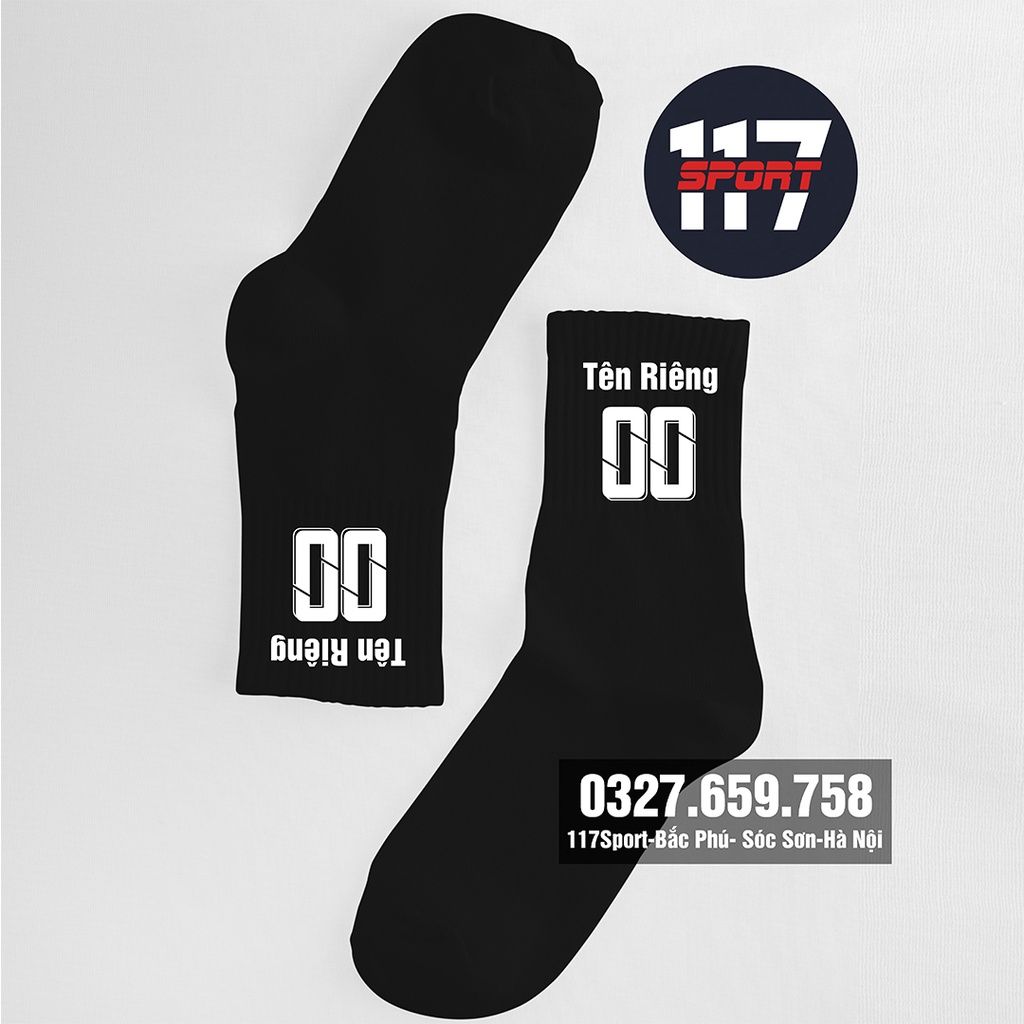 Tất Bóng Đá Màu Đen In Theo Yêu Cầu