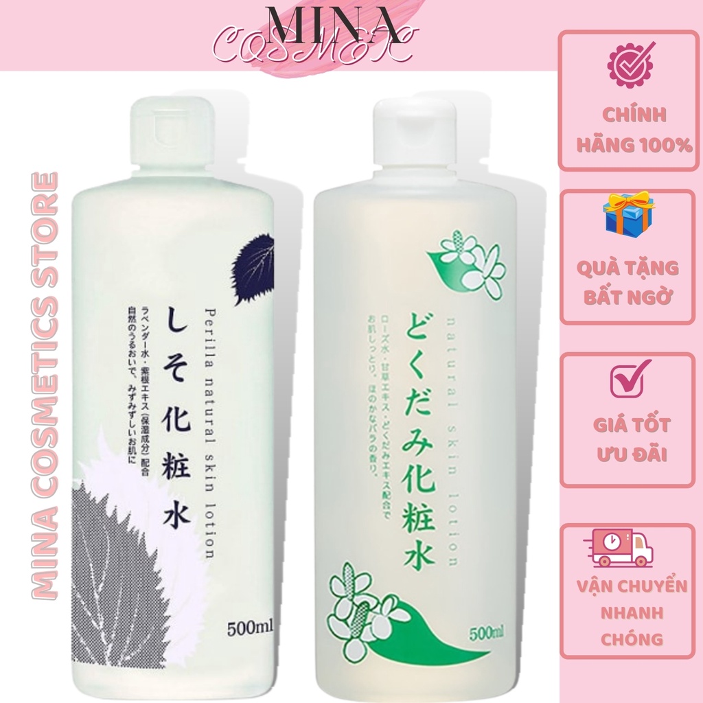 Nước hoa hồng [ Sạch Mụn 100%-Hàng Auth] Nước Hoa Hồng Diếp Cá ,Tía Tô Dokudami Natural Skin Lotion 500ml