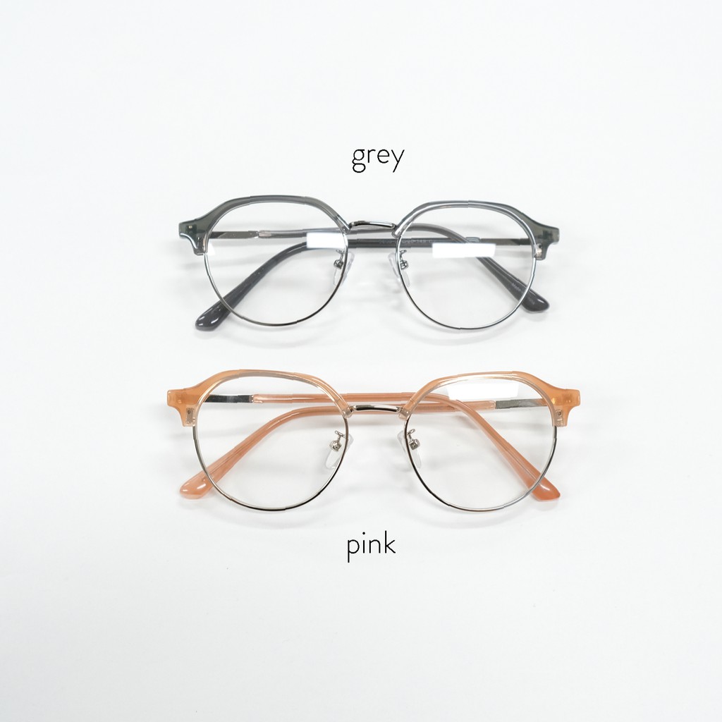 [gwilee] half steel frame glasses - Kính nửa gọng trên (2 màu) (gọng kính cận)