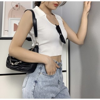 Áo croptop tanktop nữ hai dây hot, ôm dáng, chất liệu len tăm, họa tiết trơn thoáng mát dành cho mùa hè