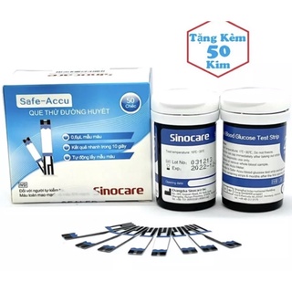 Que thử đường huyết Safe Accu - hộp 50 que thử ( Tặng 1 hộp bông cồn)