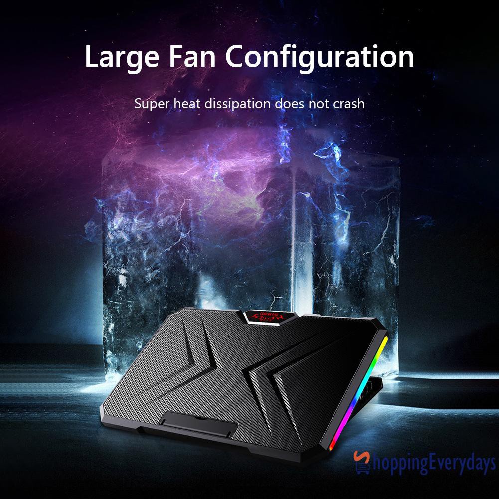 【sv】 RGB Laptop Cooling Pad w/ 2 Fans 12-17 inch Notebook Computer Cooler Stand