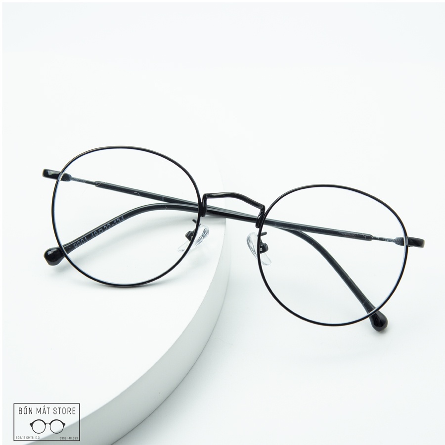 Gọng Kính Cận Kim Loại Tròn X2021 Nam Nữ (Tặng Hộp Khăn)