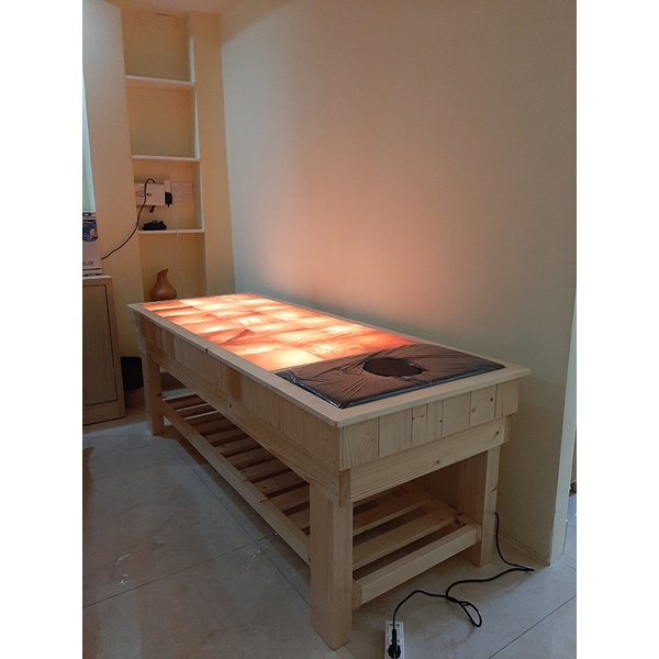 Giường đá muối himalya 21 viên ,đá muối nhập khẩu từ Pakistan, kích thước chuẩn của giường 192cm*72cn*60cm