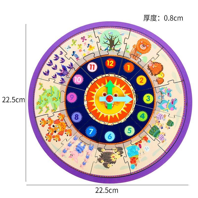 [Xả kho giá sốc] Đồng hồ gỗ xếp hình thông minh cho bé