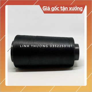 [MÀU HOT]Chỉ Tơ Vắt Sổ Cuộn To 5000m-Màu Đen HT