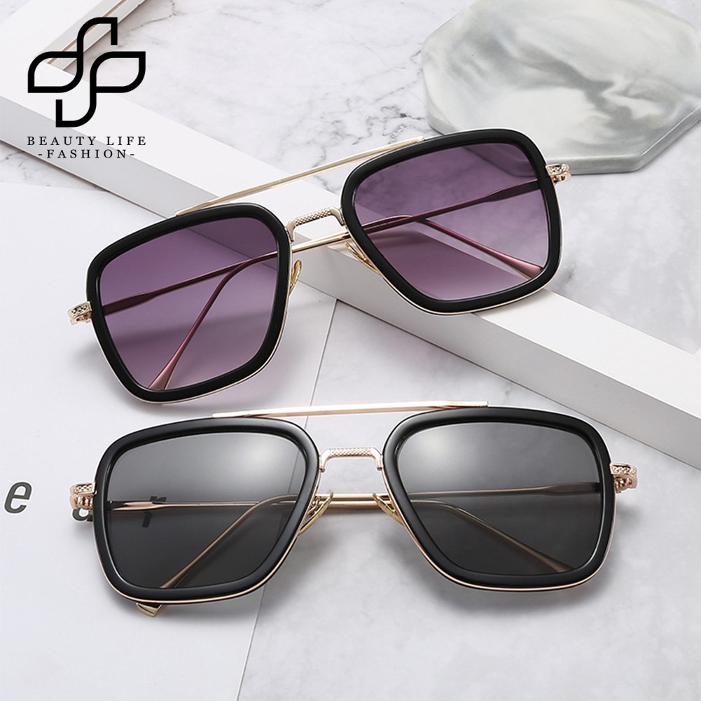 BEAUTY~ Tony Stark Square Lens Sunglasses Eye Protection Sun Glasses