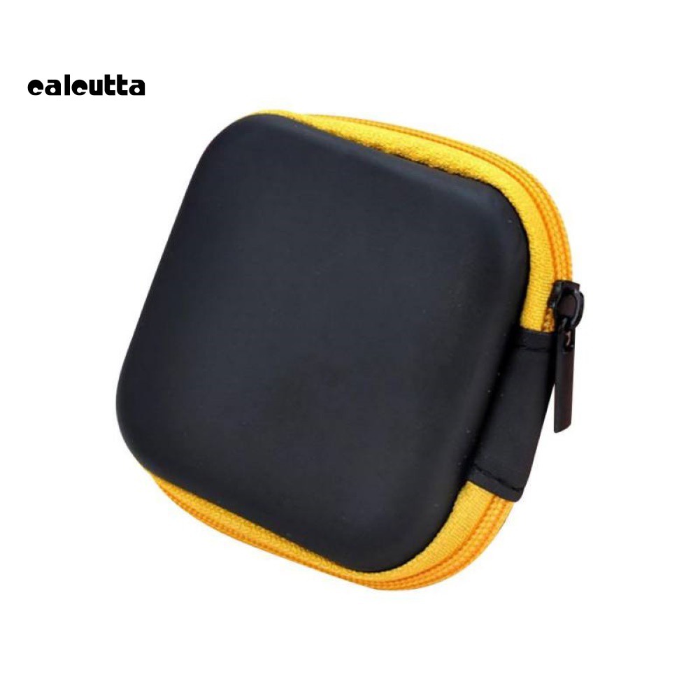 【Ready stock】Square Mini Universal Zipper Earphone Cable Data Cord Storage Bag Case Pouch