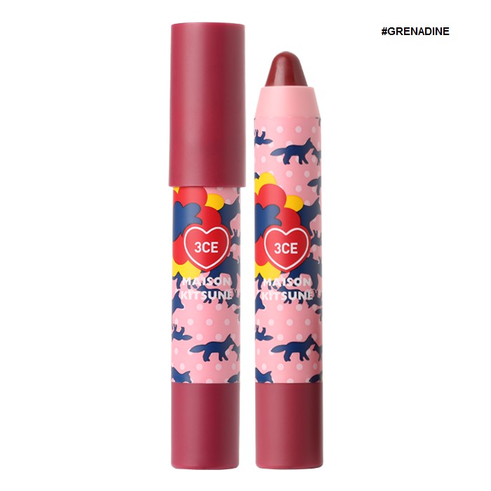 Son bút chì 3CE Maison Kitsune Velvet Lip Crayon - xách tay Hàn Quốc