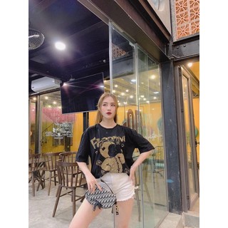 Áo phông gấu đính đá hàng QC