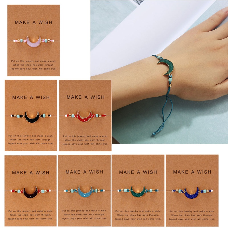 Vòng Tay Chuỗi Hạt Đá Tự Nhiên Hình Mặt Trăng