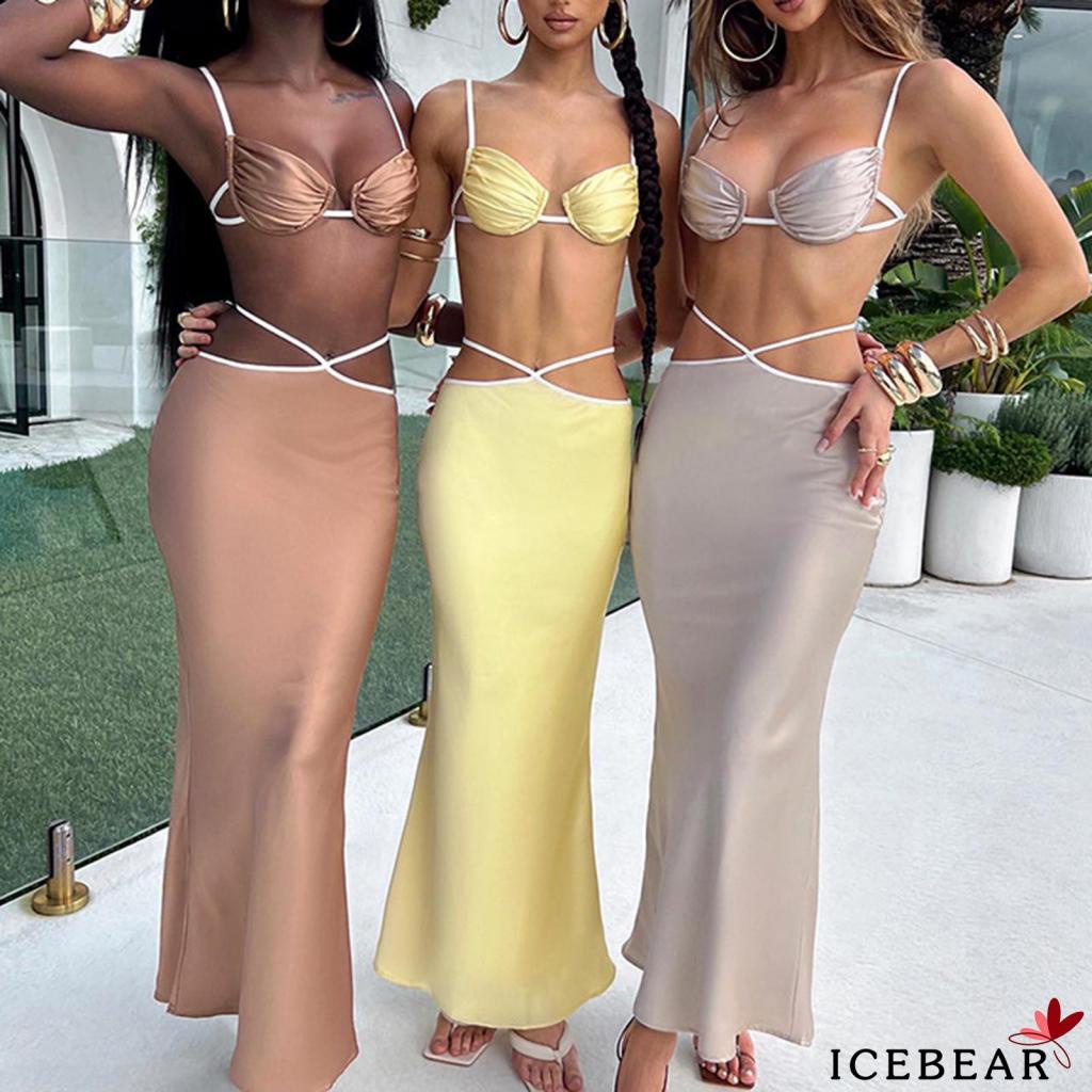 Set Áo hai dây Hở Lưng + Chân Váy Dài Ôm Dáng Thời Trang Cho Nữ