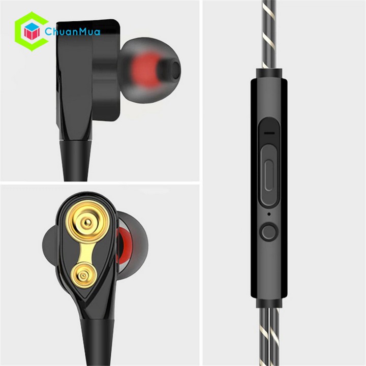 Tai nghe điện thoại jack 3.5 cao cấp Bass Stereo chống ốn khi chơi game, nghe nhạc thích hợp các dòng điện thoại