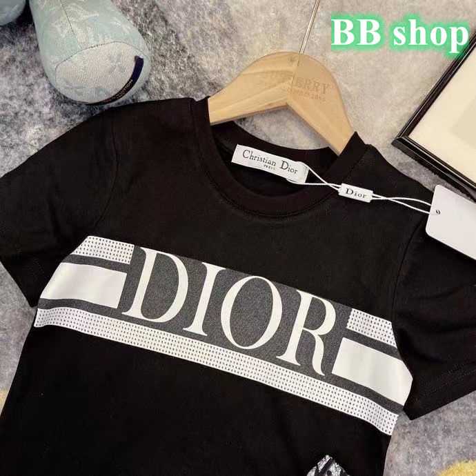 Dior Set Đồ 2 Món Gồm Áo Thun Tay Ngắn + Quần Ngắn Thời Trang Cho Bé Trai Và Bé Gái