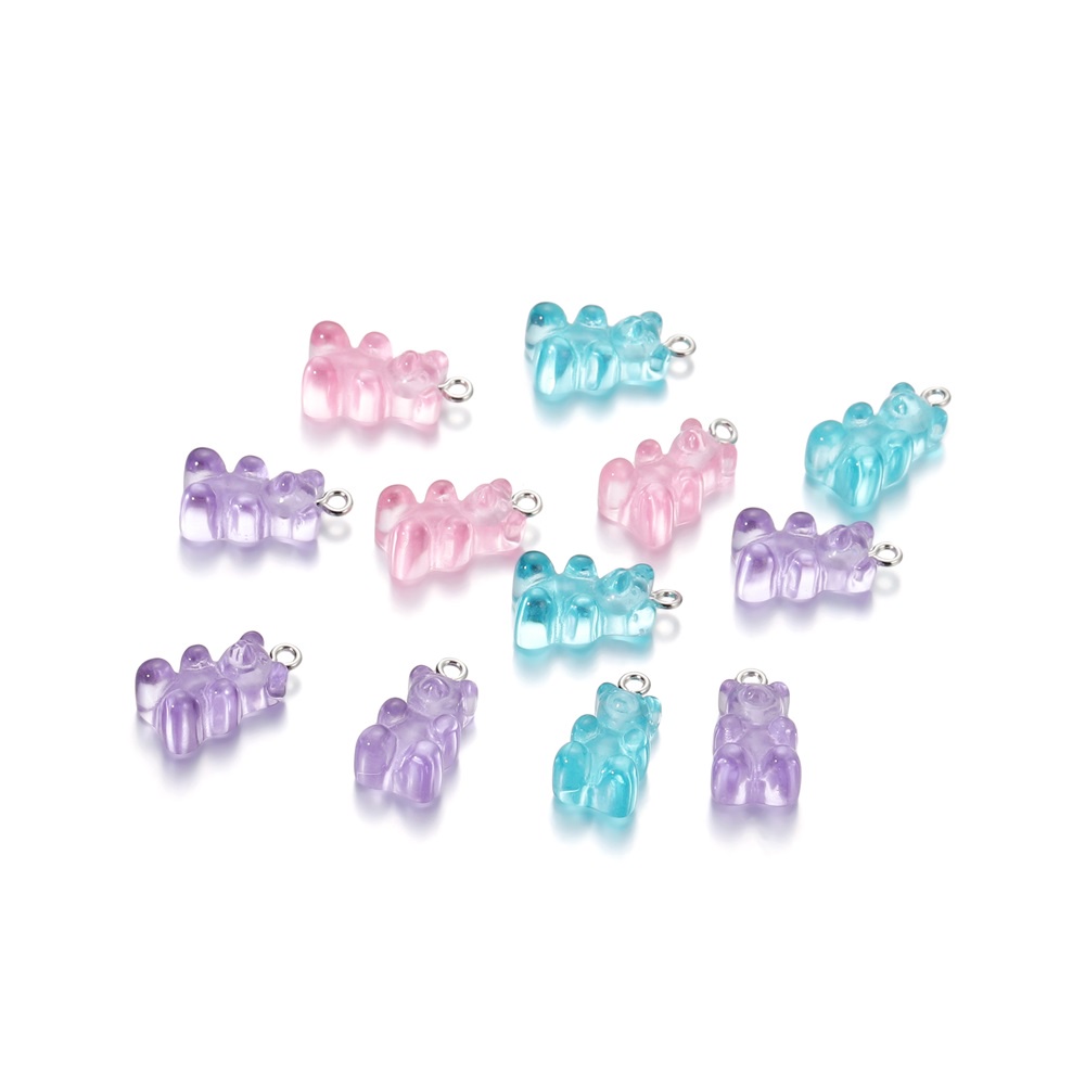 Set 10 mặt ST.KUNKKA hình gấu bằng nhựa resin