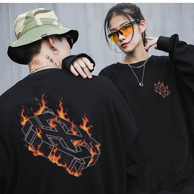Áo sweater high club lửa unisex chipshop