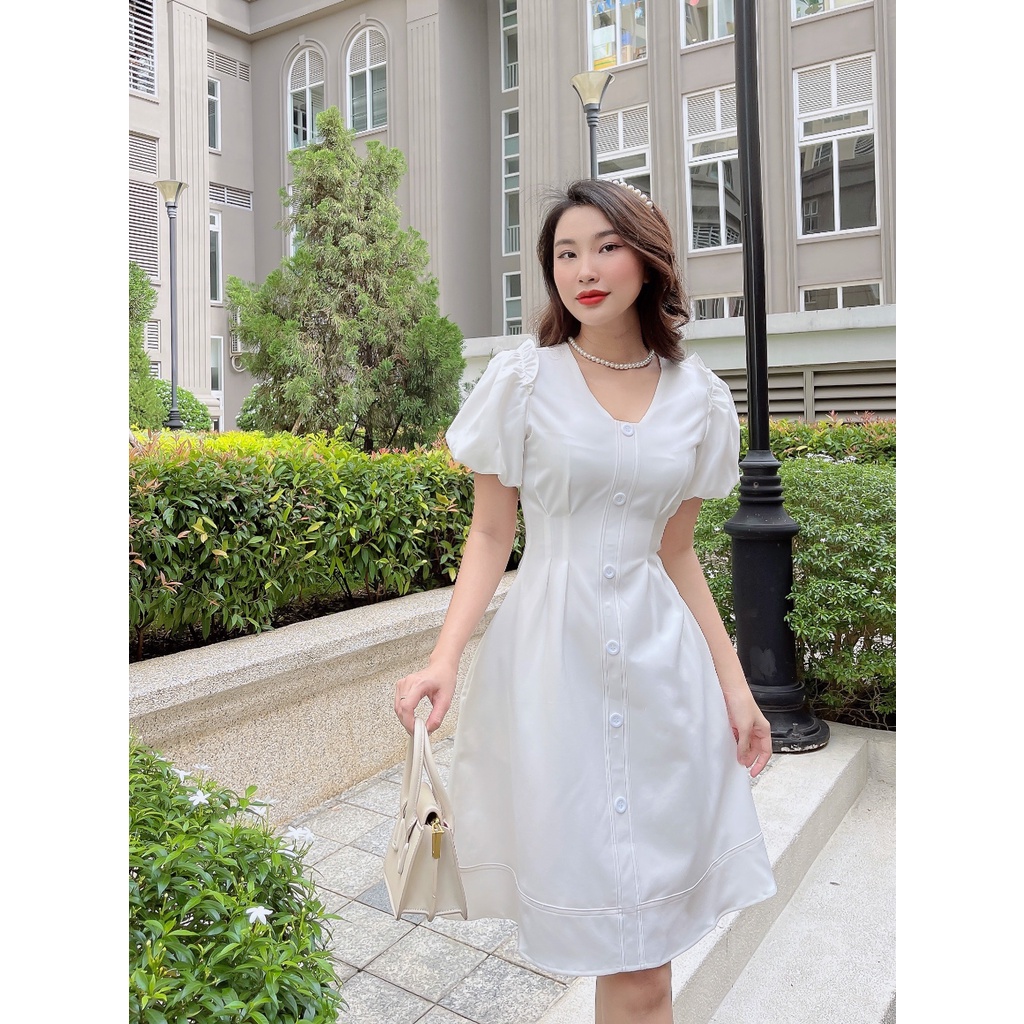 Đầm xòe tạo kiểu vai bèo tay bồng nhẹ nhàng Adriana dress C326 Cin house