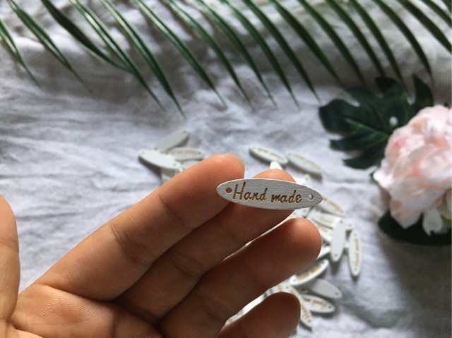 10 nút/ tag handmade bằng gỗ làm đồ thủ công DIY