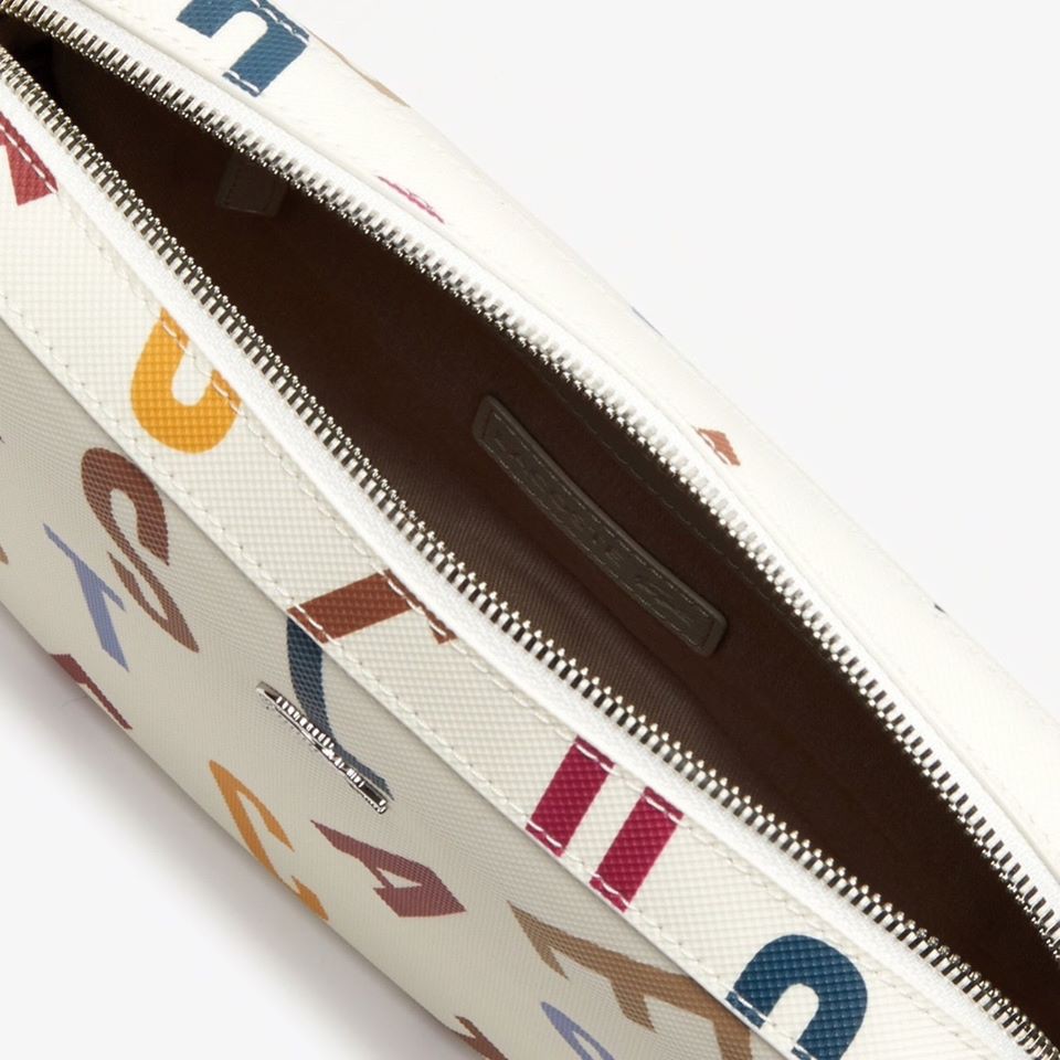 ❤LACOSTE DAILY CLASSIC PRINTED COATED CANVAS SHOULDER BAG