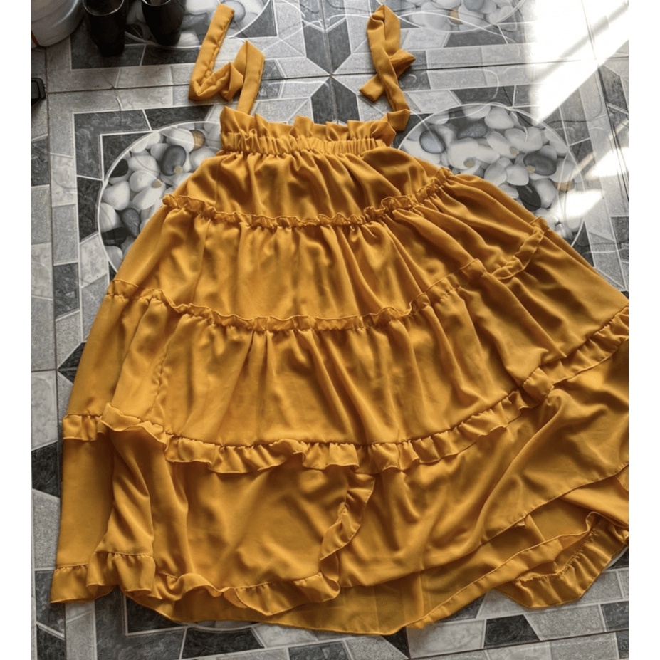 ĐẦM VOAN NỐI TẦNG XINH TỰA CÔNG CHÚA ĐI BIỂN SIÊU HOT PU THỜI TRANG HHP