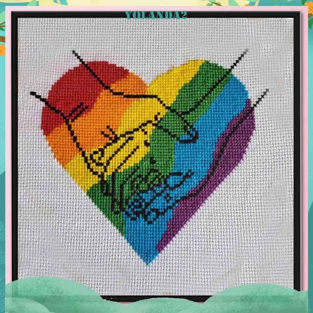 Bộ Tranh Thêu Chữ Thập Tự Làm 11CT Hình Trái Tim Xinh Xắn