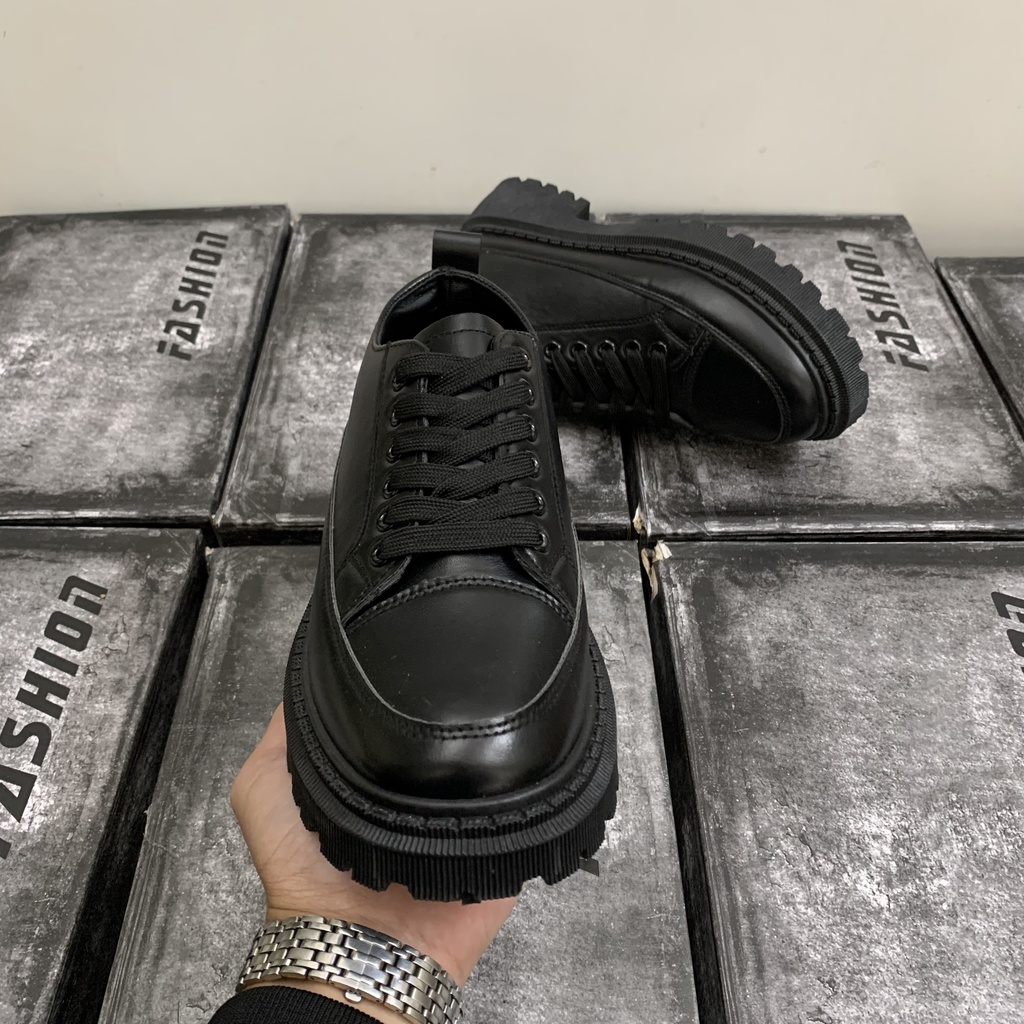 BTS Giày nam cổ thấp, giày dr martens nam, giày da nam, boot cổ thấp tăng chiều cao