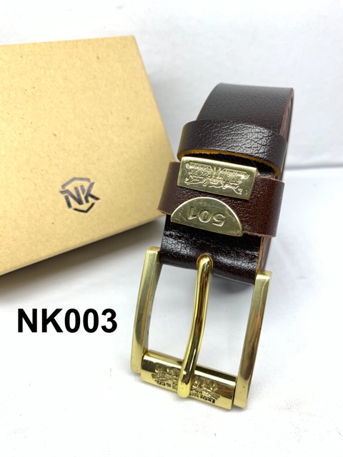Thắt lưng da NIKA 1 lớp bản 37mm khoá đồng (NK003) tặng đục lỗ | BigBuy360 - bigbuy360.vn
