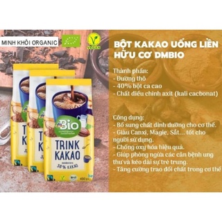 Cacao/ Trink kakao hữu cơ Alnatura và DmBio 400gr [nk Đức- Hsd: 09/2025