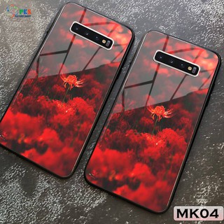 Ốp lưng Samsung Galaxy S10 Plus in 3D hoa bỉ ngạn mặt lưng sáng bóng