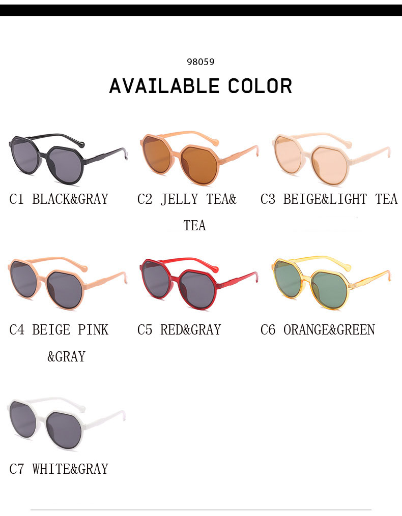 Ins Hot Sale Single Product Korean Candy Color Trendy Sunglasses New Round Frame