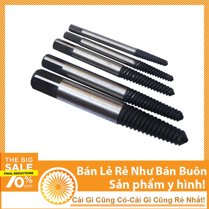 Bộ Tháo Bu Lông Ốc Vít-5 Mũi (Tháo Khoét Ốc Gẫy Trờn Ren)