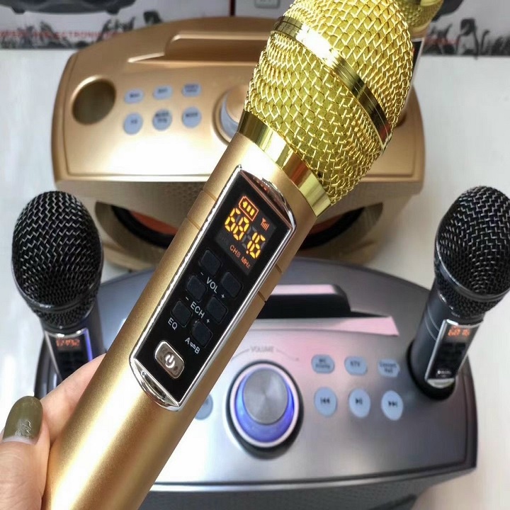 Loa Bluetooth Karaoke SD-306 Plus Loại 1 tặng kèm 2 micro hát Karaoke không dây.Bass đập siêu hay.Âm Trầm