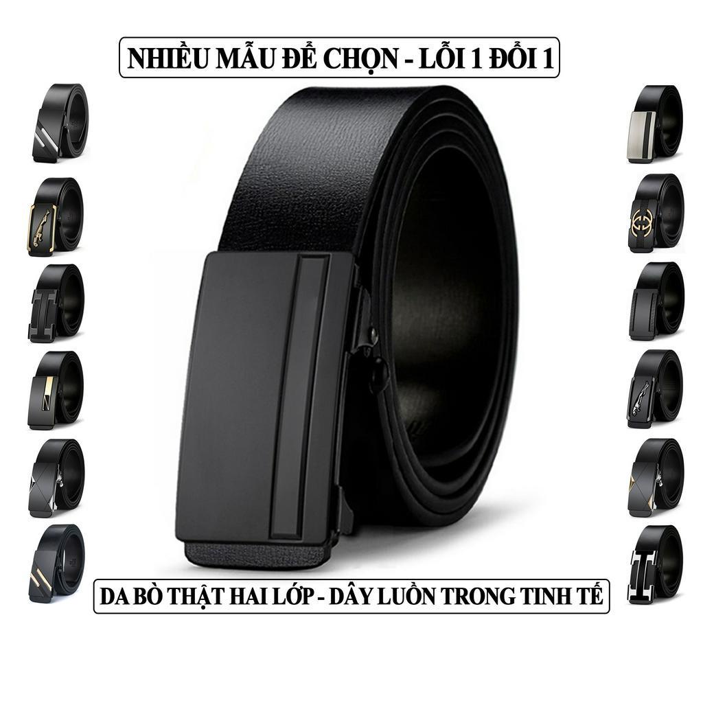 Thắt Lưng Nam Da Bò Khoá Tự Động Nhiều Mặt Lựa Chọn, Dây Nịt Thắt Lưng Nam Da Bò Cao Cấp Vicenzo Màu Đen Bh Lỗi 1 Đổi 1