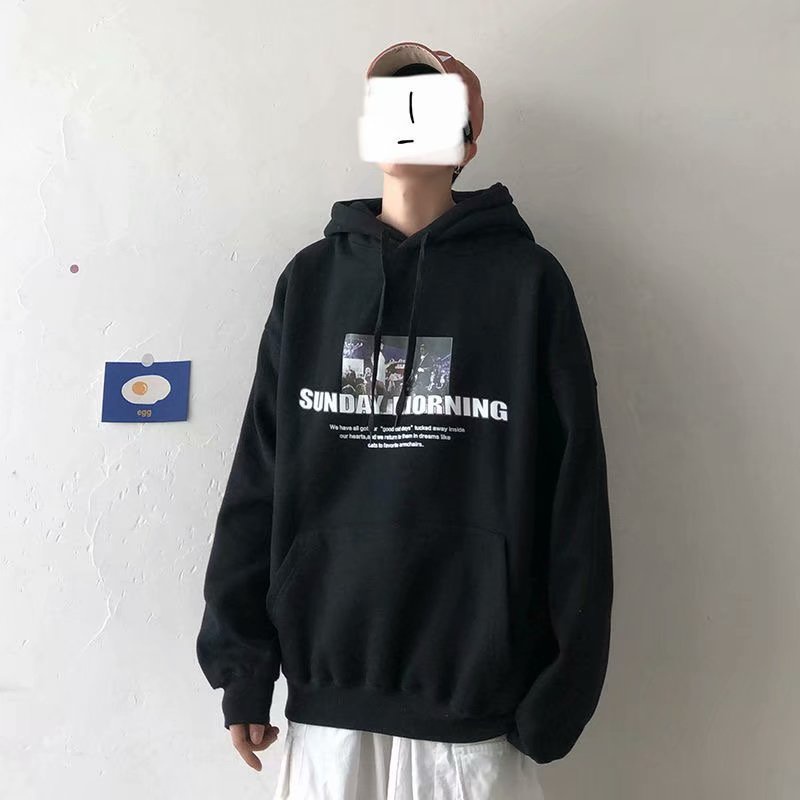 Áo hoodie tay dài dáng rộng mẫu 2021 size lớn thời trang xuân thu mới dành cho nam