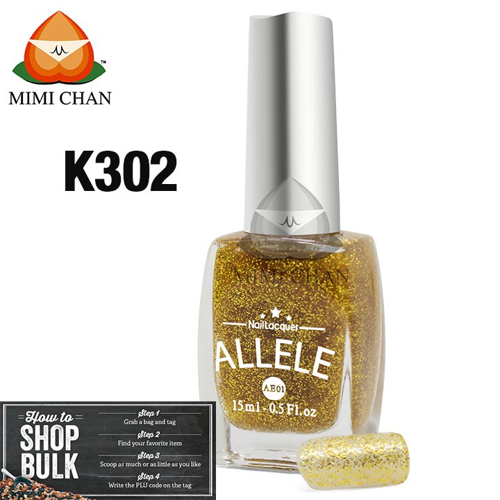 Các Màu Vàng Quý Phái, Kim Tuyến, Bạc, Nhũ Sơn Móng Tay Allele - AE01 Chai 15ml, Tone Màu Không Độc Hại