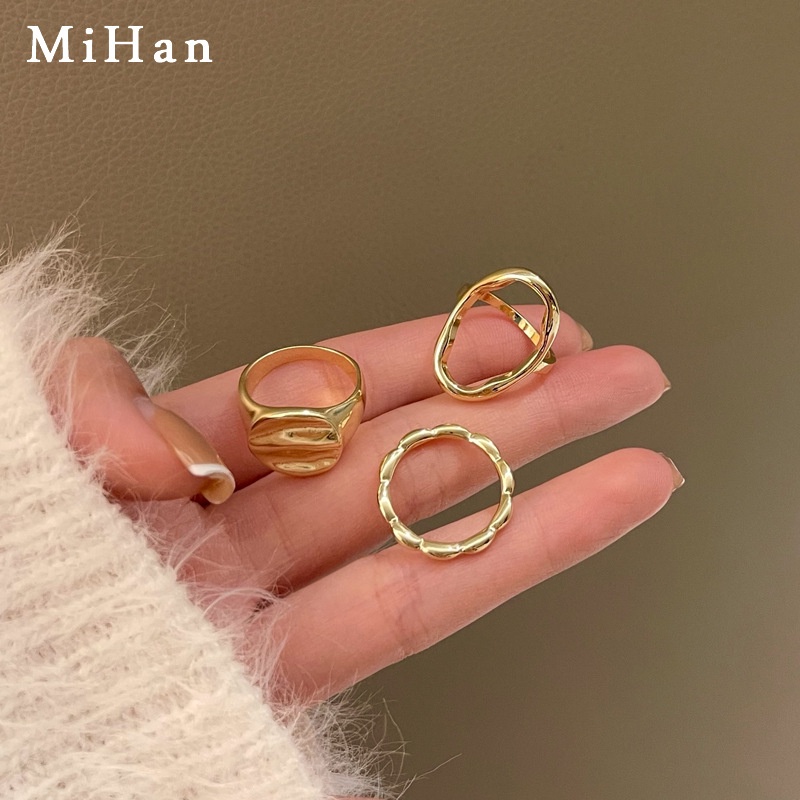 Bộ 3 Nhẫn Thiết Kế Đơn Giản Xinh Xắn